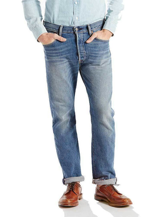 501 Original Ανδρικό Παντελόνι Τζιν με Relaxed Straight Εφαρμογή Μπλε