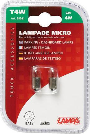 Lampa Lamps Car Micro Lamp T4W 24V 4W 2pcs