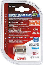 Lampa Lamps Car Hyper-Led Power 12 White P21W-BA15S-1156 LED 6500K Cold White 24V 1pcs