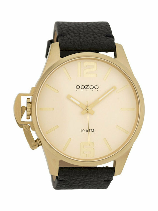 Oozoo Men's Watch 48mm Battery with Black Leath...