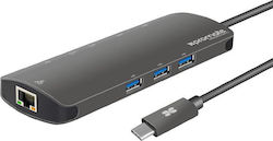 Promate PrimeHub-C USB-A Docking Station με 4K PD Ethernet