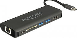 DeLock USB-C Dockingstation mit HDMI 4K PD Ethernet (87721)