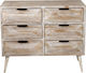 Chest of Drawers of Solid Wood with 6 Drawers 88.5x33x78cm