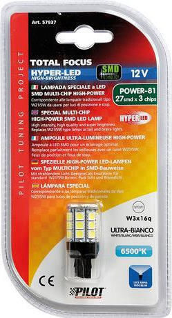 Lampa Lampen Auto Hyper-Led Power 81 W21/5W LED 6500K Kaltes Weiß 12V 21W 1Stück
