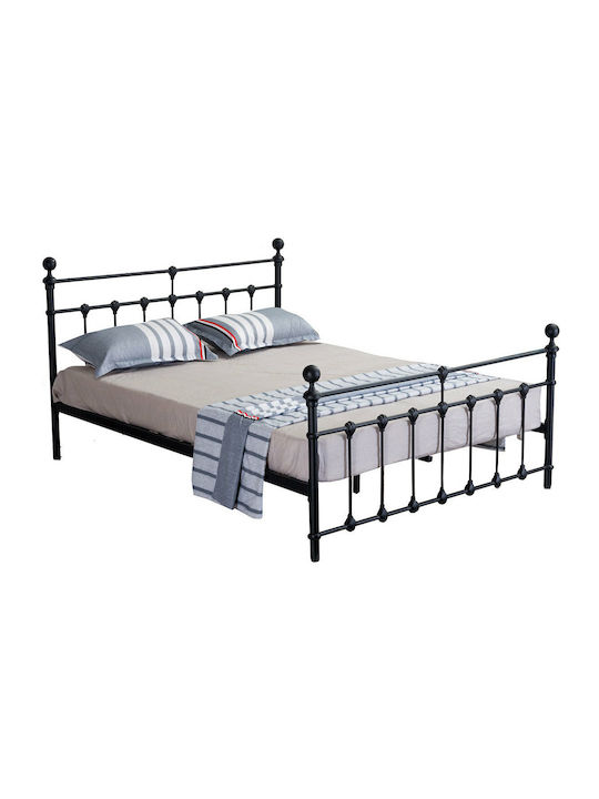 Irene Double Metal Bed Sandy Black for Mattress 150x200cm