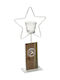 Espiel Star Christmas Wood White Candlestick 50x25cm