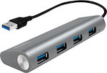 LogiLink USB 3.0 4 Port Hub with USB-A Connection Silver