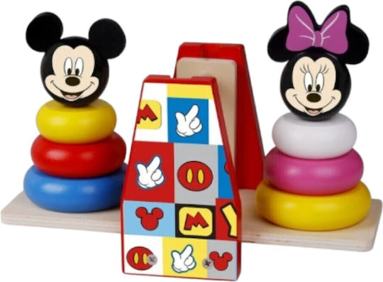 Tooky Toys Играчка пирамида Mickey Minnie Везна от дърво за 18++ месеца