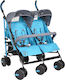 Bebe Stars Twin Lux Doppelter Kinderwagen Geeignet für Neugeborene Hellblau 12kg 7801-181