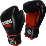 Olympus Sport Muaythai Cut Γάντια Πυγμαχίας από Συνθετικό Δέρμα για Αγώνα Μαύρα