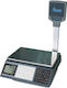 Aclas PS1-DP Electronic Retail Scale with Column with Weighing Capacity of 30kg and Division 10gr