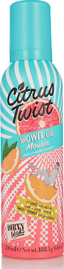 Dirty Works Citrus Twist Shower Oil Mousse Κρεμώδες Αφρόλουτρο με Βρώμη & Άρωμα Εσπεριδοειδή 200ml