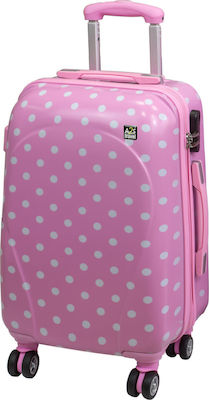A2S Polka Dot Pink Βαλίτσα Καμπίνας με ύψος 55cm σε Ροζ χρώμα