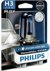 Philips Lămpi Autoturismului Diamond Vision H3 Halogen 5000K Alb rece 12V 55W 1buc