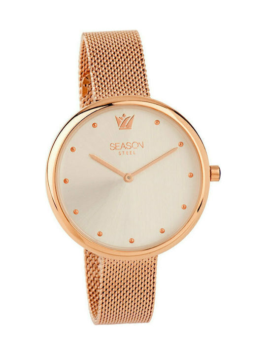 Season Time Piccadilly Watch with Pink Gold Metal Bracelet