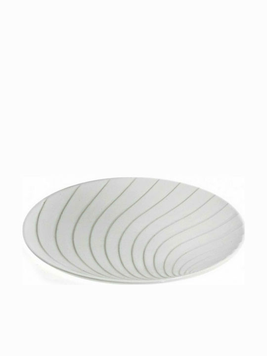 Zaros Round Porcelain Decorative Platter White 36x36cm