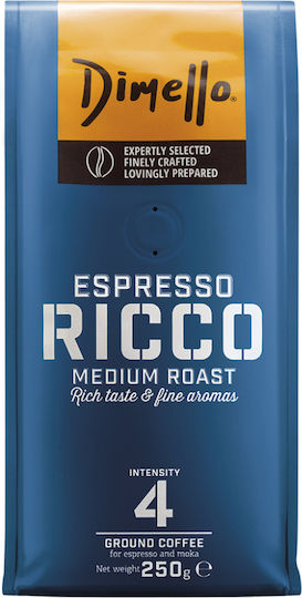 Dimello Καφές Espresso Arabica Ricco Αλεσμένος 250gr
