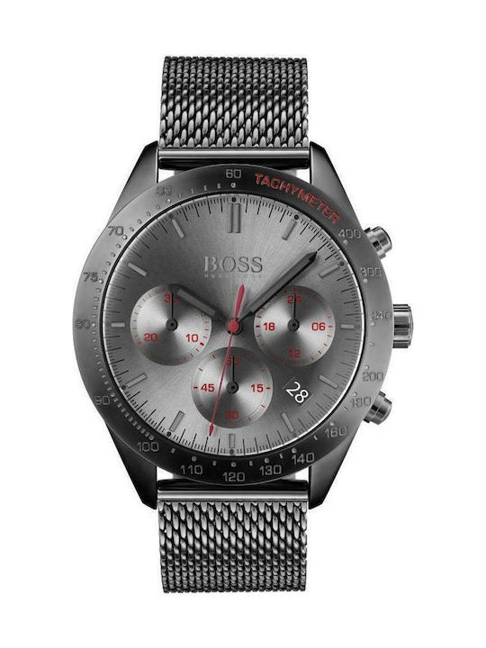 Hugo Boss Talent Uhr Chronograph Batterie mit Silber Metallarmband