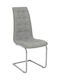 Darrell Dining Room Artificial Leather Chair Grey / Chrome 41x54x107cm 2pcs