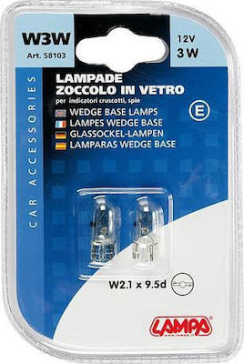 Lampa Lampen Auto Wedge Base Lamp W3W 12V 3W 2Stück