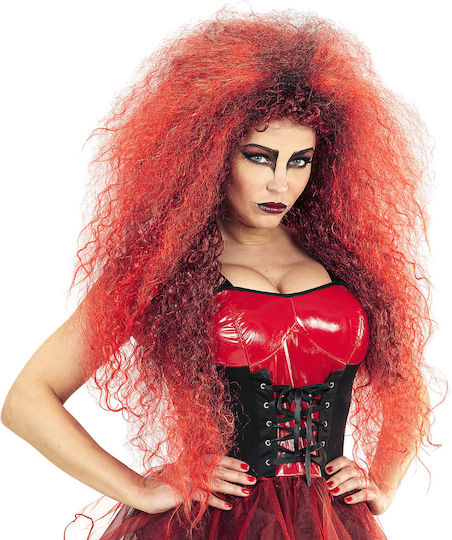 Wild Devil Karnevalsperücke Afro Rot für Halloween