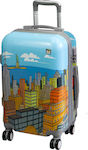 A2S NYC Children's Cabin Travel Suitcase Hard with 4 Wheels Height 55cm