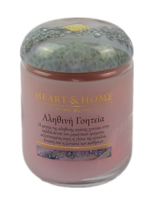 Heart & Home Scented Soy Candle Jar with Scent True Charm Pink 115gr 1pcs