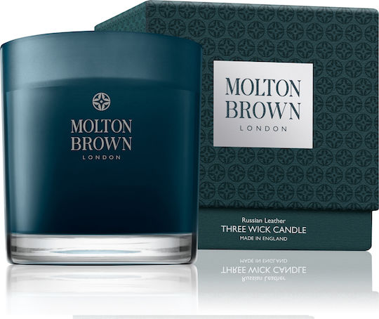 Molton Brown Aromatisch Kerze Russian Leather in Gefäß Weiß 480gr