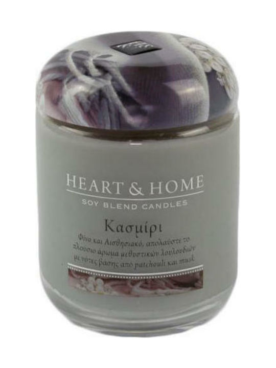 Heart & Home Duftendes Sojakerze Gefäß mit Duft Kaschmir Gray 340gr 1Stück