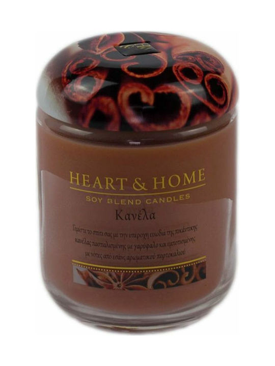 Heart & Home Scented Soy Candle Jar with Scent Cinnamon Burgundy 115gr 1pcs