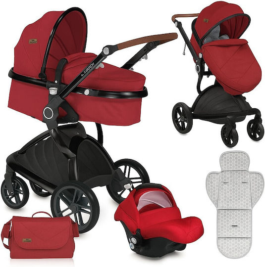Lorelli Lumina Reglabil 3 în 1 Cărucior pentru copii Potrivit pentru Nou-născut Burgundy 12kg