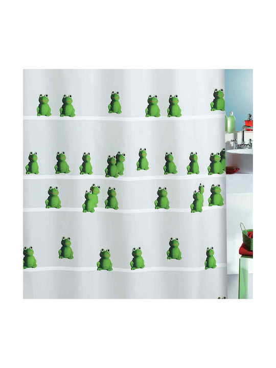 Dimitracas Quack Shower Curtain Fabric 180x200cm Green White Green