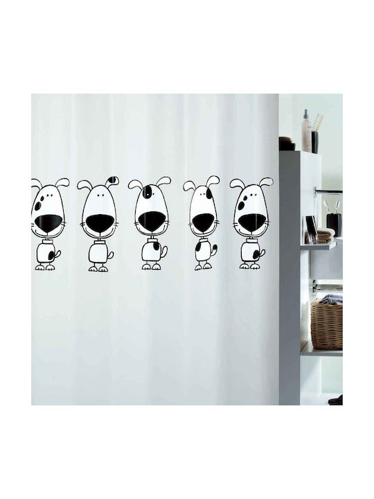 Spirella Beagle Duschvorhang Stoff 180x200cm Black White