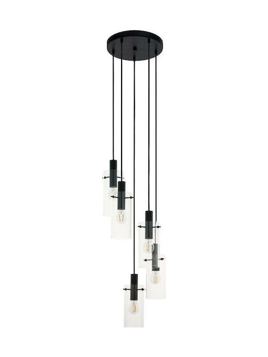 Eglo Montefino Suspendat Candelabru Bell pentru 5 Becuri E27 Negru