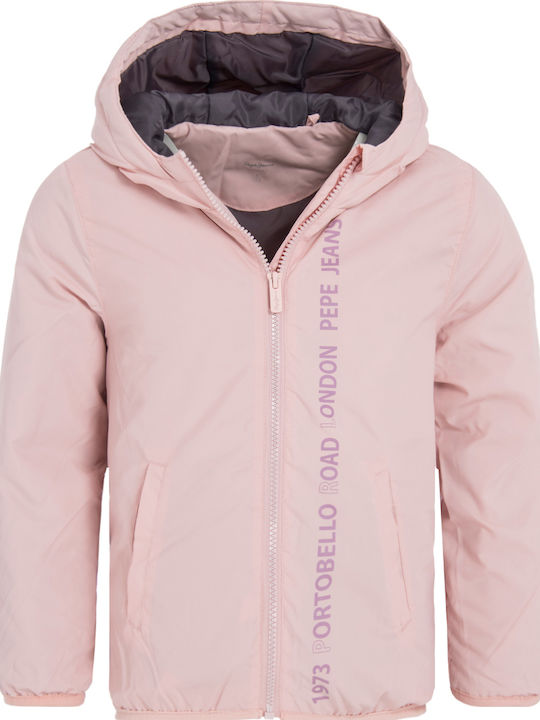Amanda Kinderjacken & Winterjacken Lässig Kurze mit Futter Kapuzen-Rosa