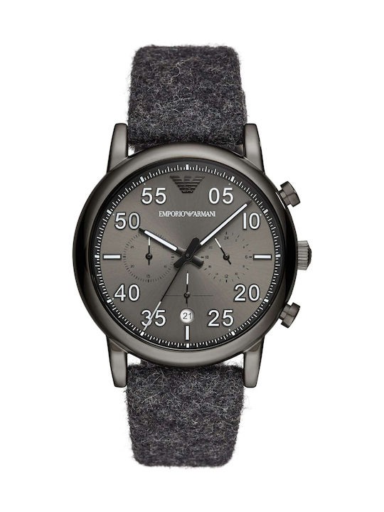 Emporio Armani Luigi Мъжки Часовник 43mm Хронограф На Батерия със Сива Текстилна Каишка