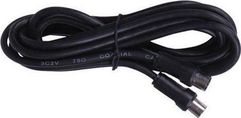 Eurolamp Antenna Cable Coax male - Coax female Black 1.5m (147-13128) 1pcs
