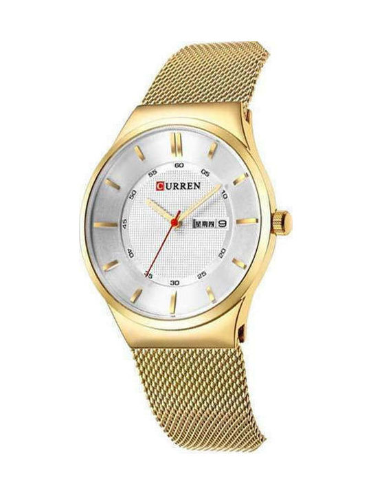 Curren Watch Chronograph Battery with Gold Meta...