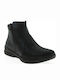 Leder Stiefeletten Damen Schwarz