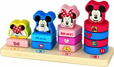 Tooky Toys Stacking Toy Πύργοι Στοίβαξης Mickey & Minnie made of Wood for 18++ Months