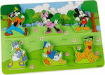 Wooden Kids Peg Puzzle Mickey Disney for 1+ Years 7pcs Tooky Toys