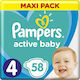 Pampers Bebe Activ Active Baby Maxi Scutece cu bandă adezivă Nr. 4 pentru 8-16 kgkg 58buc