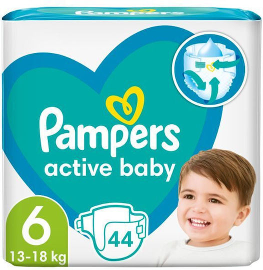 Pampers Tape Diapers Active Baby No. 6 for 13-18kg 44pcs