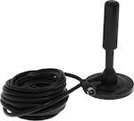 RT-3003 Indoor TV Antenna (with power supply) Black Connection via Coaxial Cable