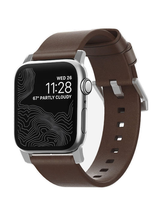 Nomad Modern Strap Curea Piele Maro (Apple Watch 42/44/45mm - Ceas Apple 42/44/45mm) NM1A4RSM00