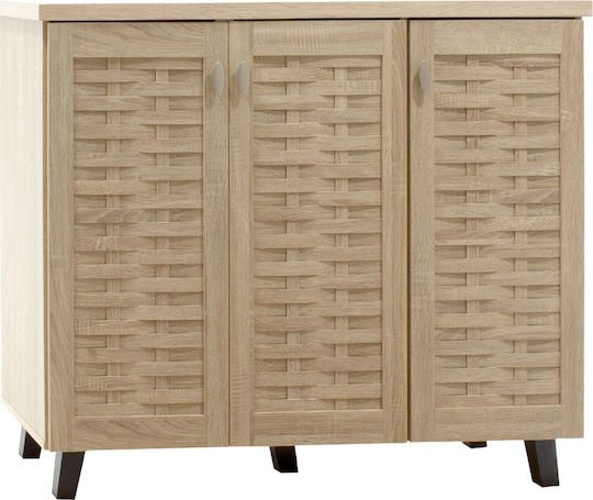Mantam Wooden Shoe Organizer with 8 Shelves Beige 115.5x40x92cm
