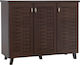 Mantam Wooden Shoe Organizer with 8 Shelves Brown 115.5x40x92cm