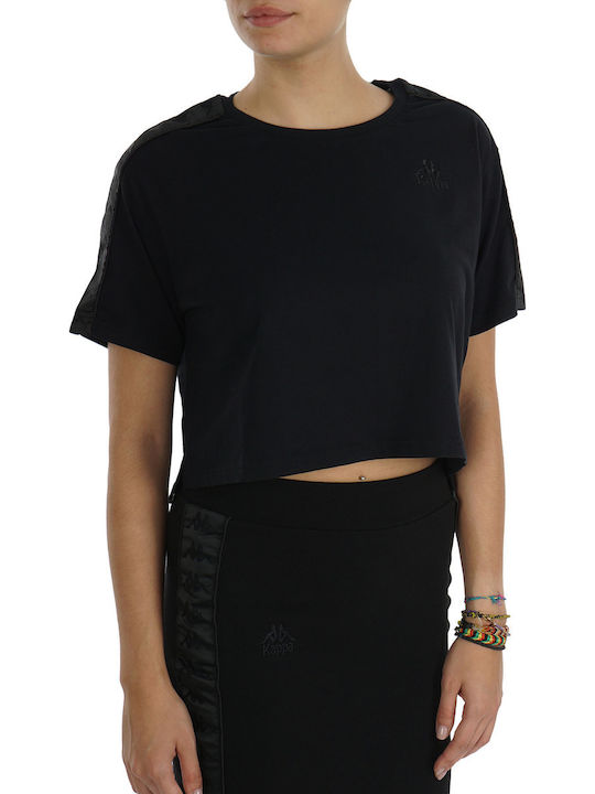 Authentic Anez Γυναικείο Αθλητικό Crop T-shirt Μαύρο
