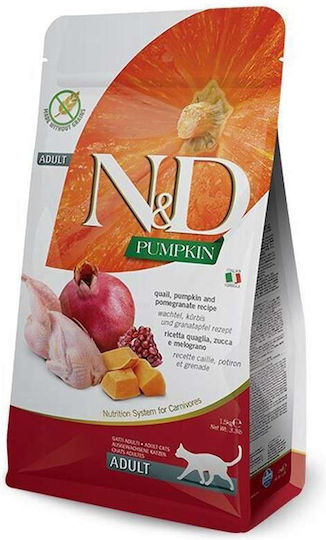 Farmina N&D Pumpkin Adult Ξηρά Τροφή χωρίς Σιτηρά για Ενήλικες Γάτες με Ρόδι / Κολοκύθα / Ορτύκι 1.5kg