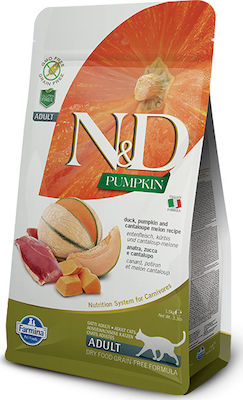 Farmina N&D Pumpkin Adult Ξηρά Τροφή για Ενήλικες Γάτες με Πάπια / Κολοκύθα 1.5kg